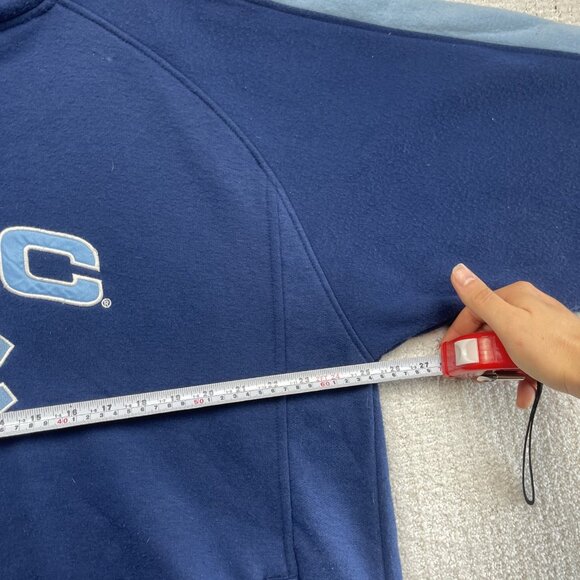 Vintage Starter UNC North Carolina Blue Fleece Hoodie Sweatshirt Size XL Read - Picture 12 of 16